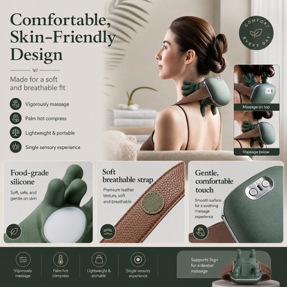 Wireless Shoulder Neck Massager with Heat Therapy