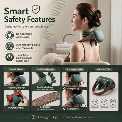 Wireless Shoulder Neck Massager with Heat Therapy